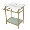 Kingston Brass VPB24187W87 24-Inch Ceramic Console Sink (8-Inch, 3-Hole), White/Brushed Brass VPB24187W87 - alternate 1